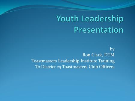 Youth Leadership Presentation