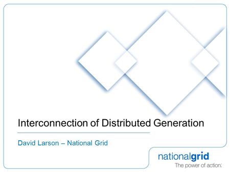 Interconnection of Distributed Generation