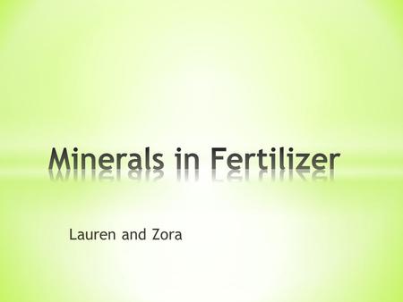 Minerals in Fertilizer