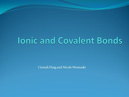 Cierrah Flaig and Nicole Womaski. What’s an Ionic Compound? When one or more electrons are removed from a metal and transferred to a nonmetal resulting.