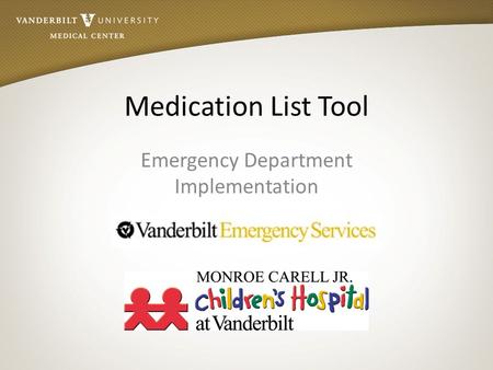 Emergency Department Implementation