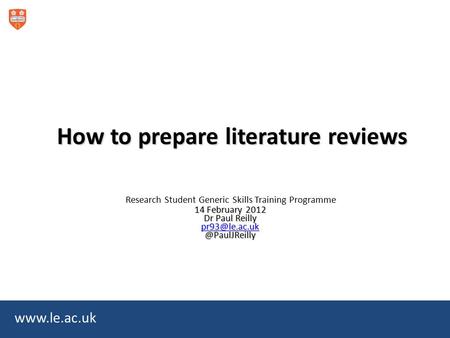 How to prepare literature reviews