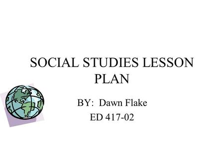 SOCIAL STUDIES LESSON PLAN