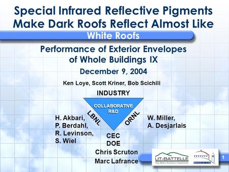 Performance of Exterior Envelopes of Whole Buildings IX