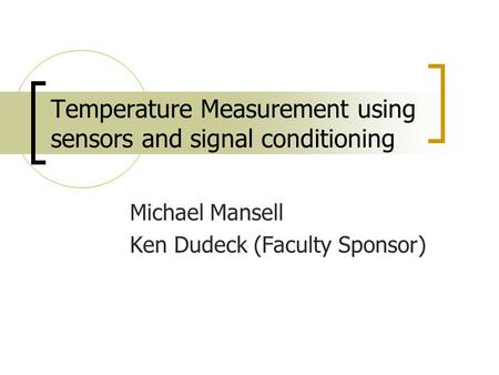 Temperature Measurement using sensors and signal conditioning