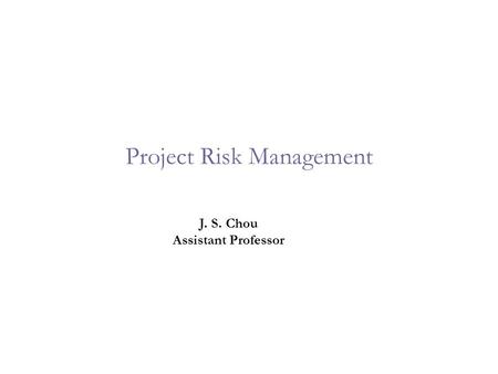 Project Risk Management