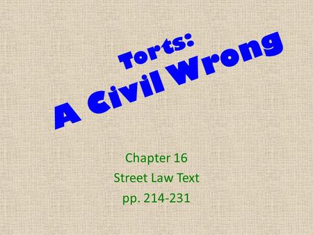 Chapter 16 Street Law Text pp