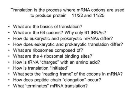 What are the basics of translation?