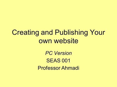 Creating and Publishing Your own website