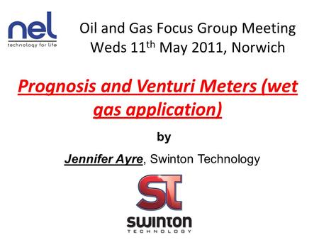 Prognosis and Venturi Meters (wet gas application)