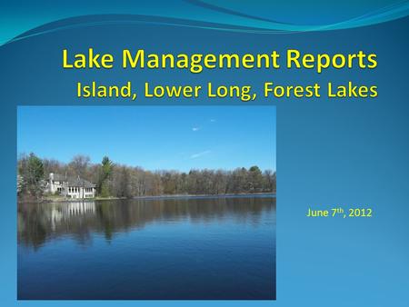 June 7 th, 2012. LakePro Services Island LakeLower Long Lake Forest Lake Water Quality Testing Lake Management Herbicide Applications Shoreline Restoration.