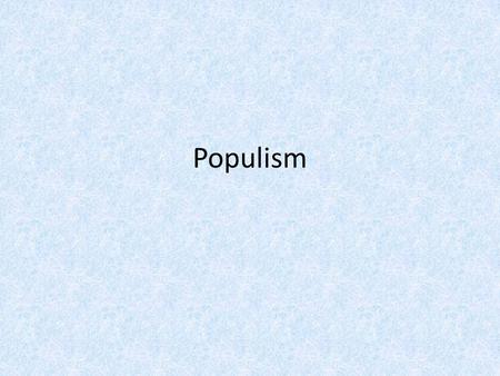 Populism. Key Terms Money supply Deflation Monetary policy Bimetallic standard Free silver Bland-Allison Act Sherman Silver Purchase Act The Grange Interstate.