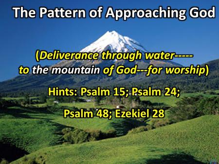 The Holy of Holies God’s Meeting Place with People Adam commanded to serve/worship & keep/obey in a garden – Genesis 2: 15 - 16 Priests commanded.