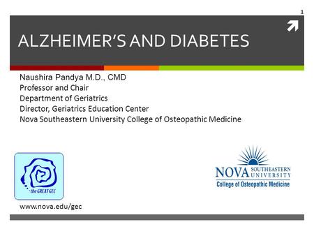 ALZHEIMER’S AND DIABETES