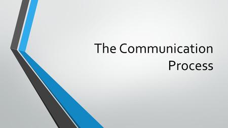 The Communication Process. Goals Describe the communication process Understand Formal Communication Networks (directional flow) Describe barriers to effective.