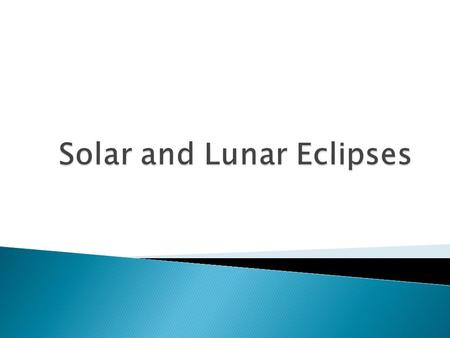  When the moon’s shadow hits the Earth or when the Earth’s shadow hits the moon an eclipse occurs.