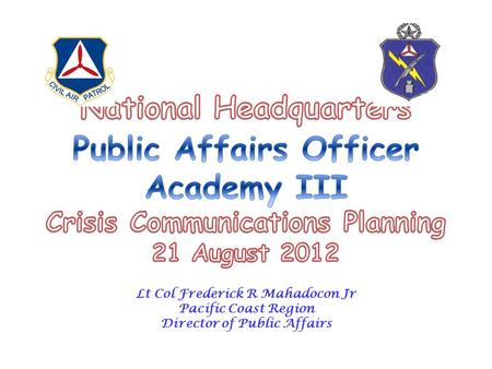 About The Plan 1.A “must” per CAPR 190-1 2.Purpose is “to ensure a rapid and effective response during an emergency that may damage the organization’s.