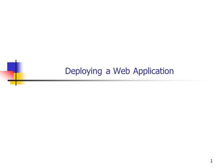 1 Deploying a Web Application. 2 Virtual Directories Web servers map URLs to directories in their file systems. Called virtual directories. Normally one.