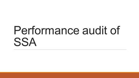 Performance audit of SSA. Introduction Government of India launched (2000-01) Sarva Shiksha Abhiyan (SSA) as a flagship programme with the objective of.