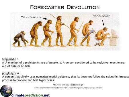 John  Written for Climateprediction.net by John Harris, Head of Geography, Radley College July 2004.