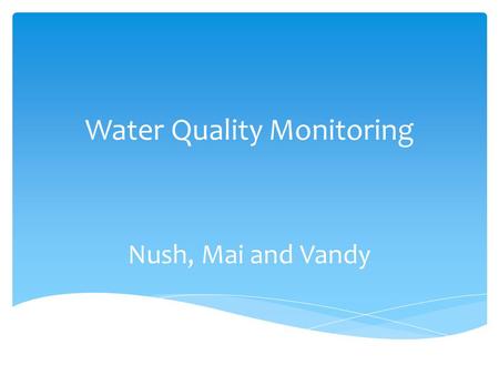 Water Quality Monitoring