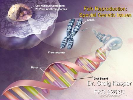 Fish Reproduction: Special Genetic Issues Dr. Craig Kasper FAS 2263C.