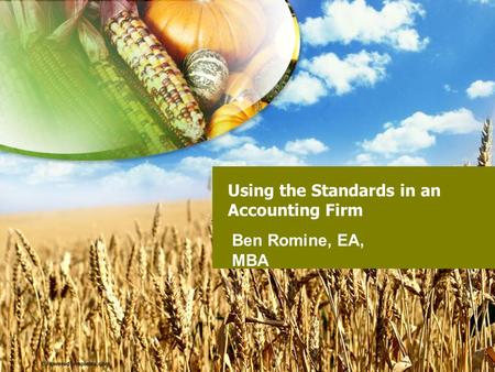 Using the Standards in an Accounting Firm Ben Romine, EA, MBA.