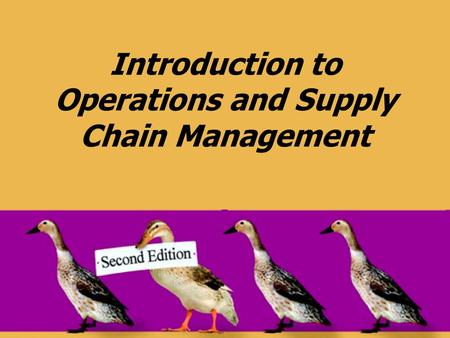 Introduction to Operations and Supply Chain Management