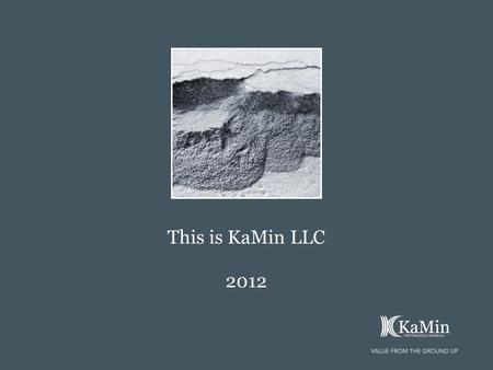 This is KaMin LLC 2012. 2012 Integrity We will place honesty and integrity above all else. Profitability We will strive to be a profitable and sustainable.