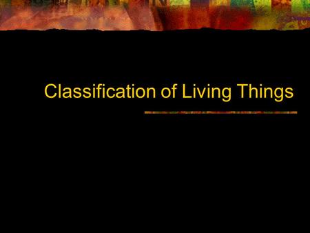 Classification of Living Things