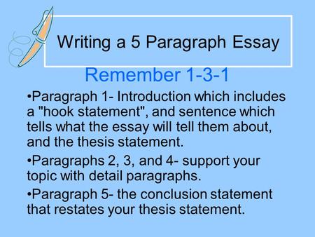 Writing a 5 Paragraph Essay