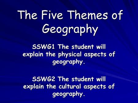 The Five Themes of Geography