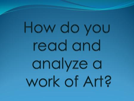 Describe Analyze Interpret Judge Description an explanation of exactly what you see… what imagery is shown? what scene? what is happening? where/when.