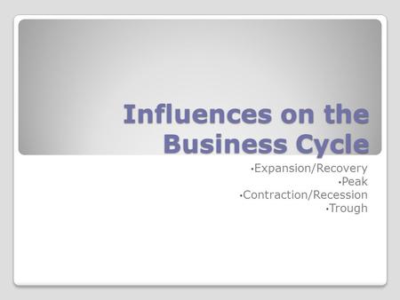 Influences on the Business Cycle