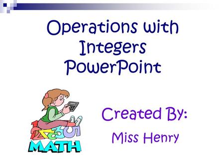 Operations with Integers PowerPoint