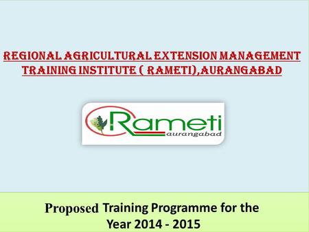 Major Trust Areas  (Management field)  Extension management  Watershed management  Market led extension  Gender sensitization  Training methodology.