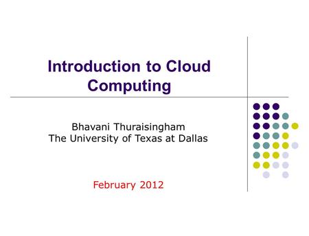 Introduction to Cloud Computing