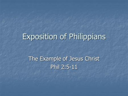 Exposition of Philippians