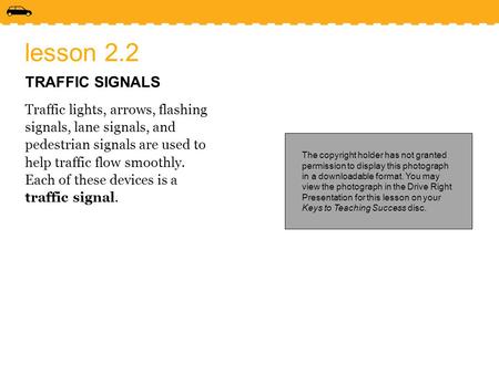 lesson 2.2 TRAFFIC SIGNALS