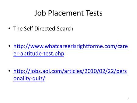 Job Placement Tests The Self Directed Search  er-aptitude-test.php