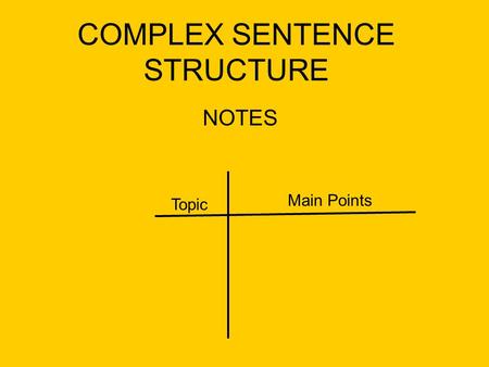 COMPLEX SENTENCE STRUCTURE