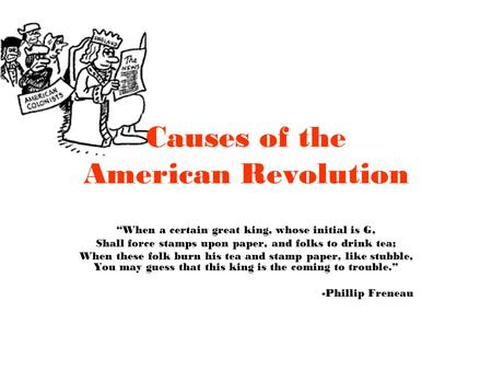 Causes of the American Revolution