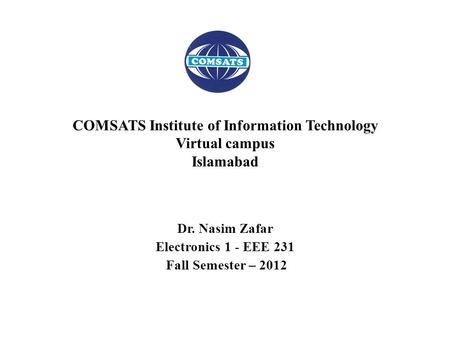 COMSATS Institute of Information Technology Virtual campus Islamabad