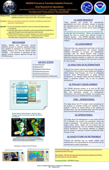 Center for Satellite Applications and Research (STAR) Review 09 – 11 March 2010 Science Challenges: Streamline the process to ensure products are operational.