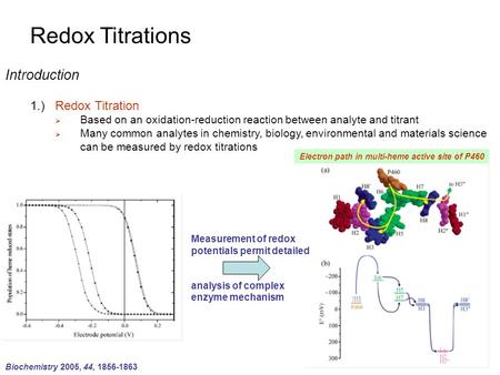 Redox Titrations Introduction 1.) Redox Titration