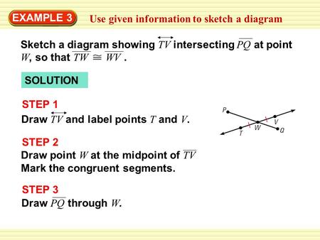 EXAMPLE 3 Use given information to sketch a diagram