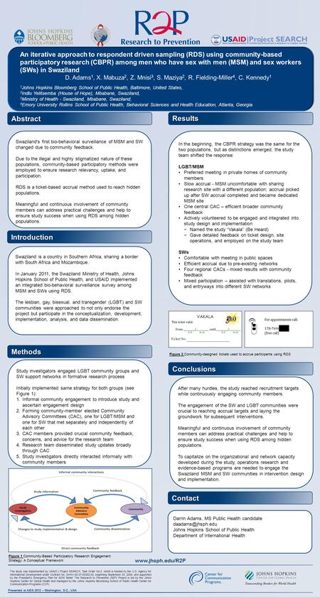 An iterative approach to respondent driven sampling (RDS) using community-based participatory research (CBPR) among men who have sex with men (MSM) and.