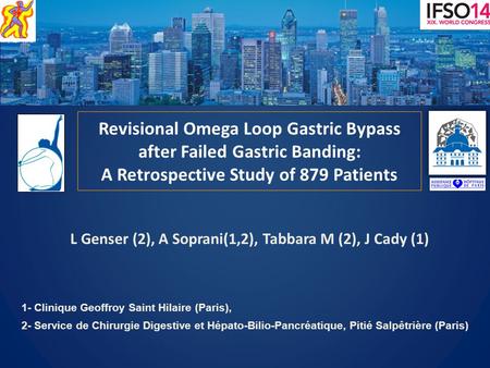 L Genser (2), A Soprani(1,2), Tabbara M (2), J Cady (1) 1- Clinique Geoffroy Saint Hilaire (Paris), 2- Service de Chirurgie Digestive et Hépato-Bilio-Pancréatique,