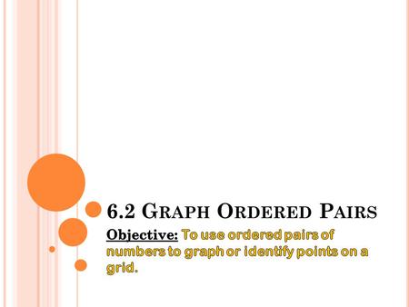 6.2 G RAPH O RDERED P AIRS. A GRID a network of lines that cross each other to form a series of squares, creating columns and rows.