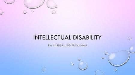 Intellectual Disability